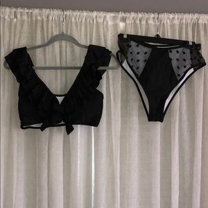 Black high wastes bikini NWOT